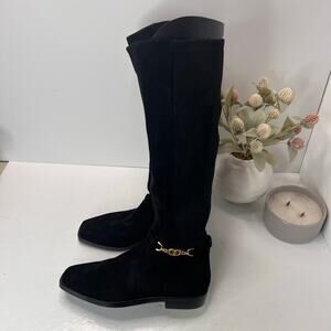 Sam Edelman Clive Suede Knee High Horse Bit Riding Boots Black Women 6 Tried On